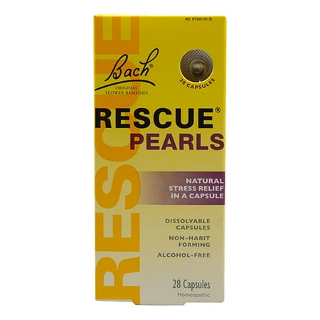 Bach Flower Remedies Rescue Pearls Natural Stress Relief Capsules - 28 Ea, 3 Pack