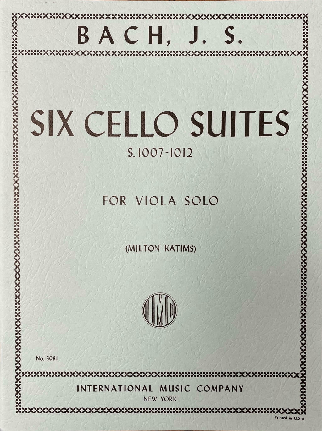 Bach, J.S. - 6 Cello Suites, BWV 1007-1012 (IMC # 3081)