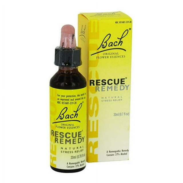 Bach Original Flower Esscence Rescue Remedy Natural Stress Relief Liquid, 0.7 Oz, 3 Pack