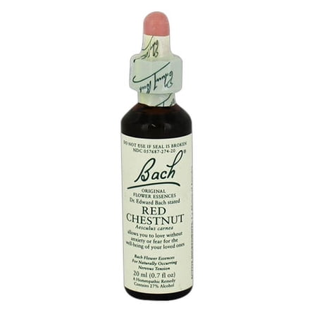 Bach Original Flower Essences For Naturally Occurring Nervous Tension, Red Chestnut, 20 Ml, 2 Pack