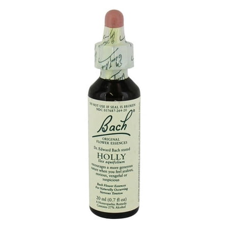Bach Original Flower Essences For Nervous Tension, Holly 0.7 Oz, 3 Pack