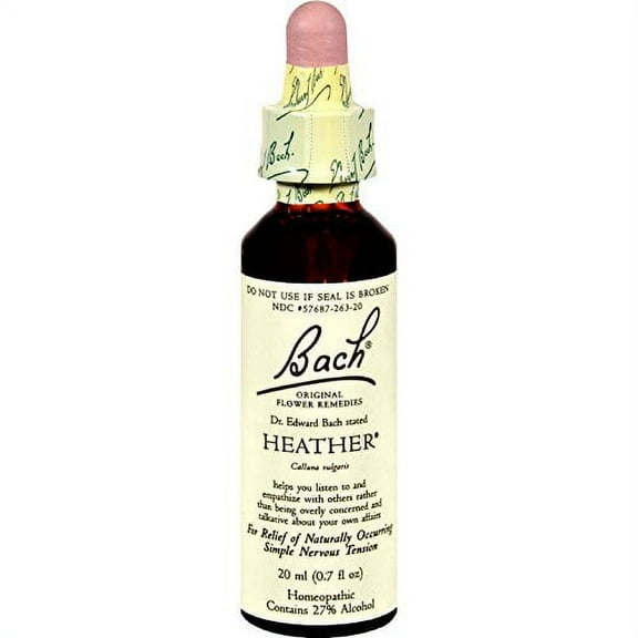 Bach Original Flower Remedies, Heather for Empathy, 20mL Dropper