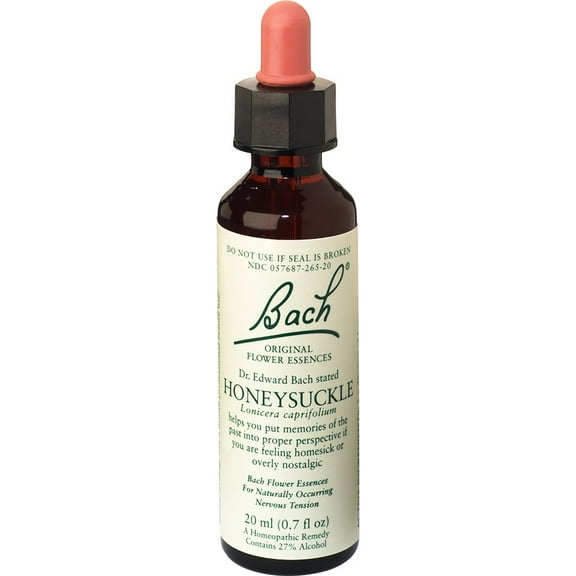 Bach Original Flower Remedies, Honeysuckle for Embracing the Now, Natural Homeopathic Flower Essence, Emotional Wellness and Stress Relief, Vegan, 20mL Dropper