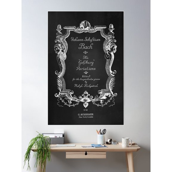 Bach Poster Wall Art, Modern Wall Decor For Living Room Bedroom, 24x36 UNFRAMED