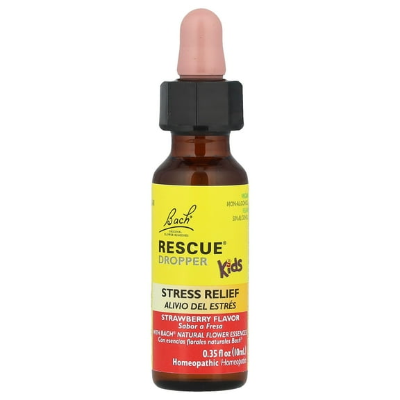 Bach Rescue® Dropper Kids, Stress Relief, For Ages 2 & Up, Strawberry, 0.35 fl oz (10 ml)