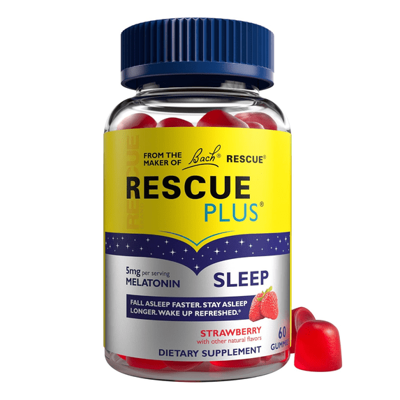 Bach RESCUE PLUS Melatonin Sleep Gummies, 60 Count