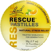 Bach RESCUE Pastilles, Natural Stress Relief, Orange & Elderflower Flavor, 50g (1.7 oz)
