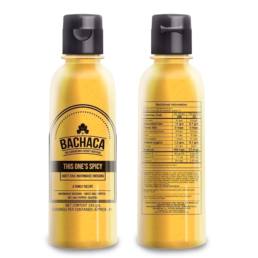 Bachaca This One’s Spicy - Hot Sauce - Sweet Chili Mayonnaise Dressing - 8.8oz