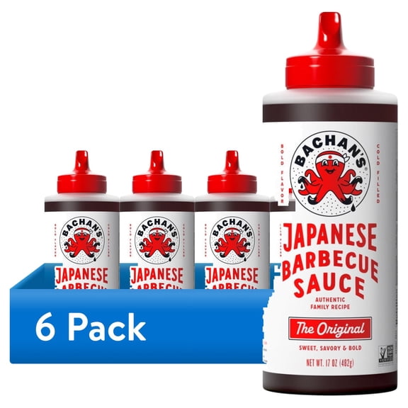 (6 pack) Bachan's The Original Japanese BBQ Sauce, 17oz Bottle - Bold, Fresh, Umami Flavor