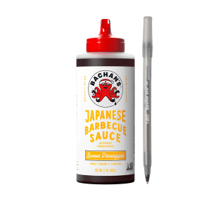 Bachan's Sweet Pineapple Japanese Barbecue Sauce with pen