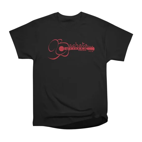 Bachata King Is For Lovers Guitar Logo Design Seamless Pattern T-Shirt Tee Gift For Him Me