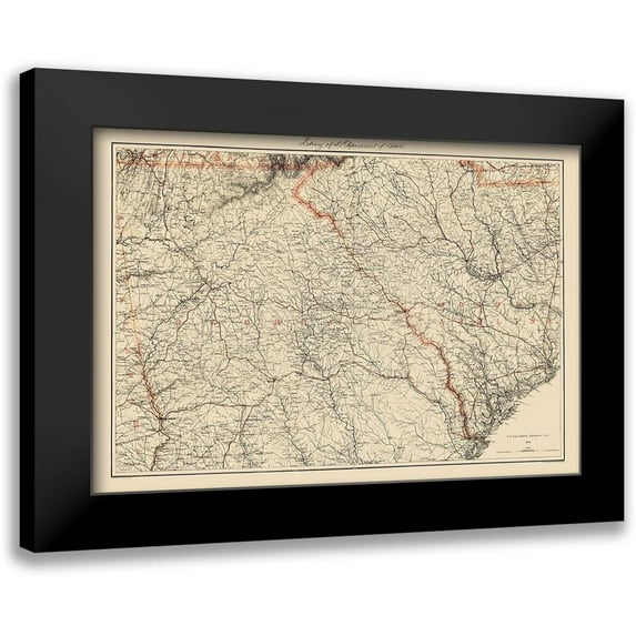 Bache 14x11 Black Modern Framed Museum Art Print Titled - Georgia South Carolina - Bache 1861