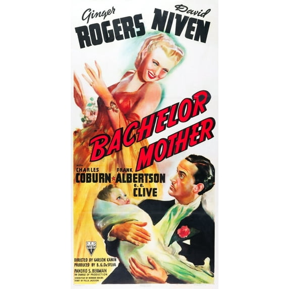 Bachelor Mother Ginger Rogers Elbert Coplen Jr. (Baby) David Niven 1939 Movie Poster Masterprint (11 x 17)