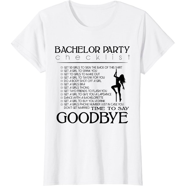 Bachelor Party Checklist Groomsman Funny Wedding Fiance Tee - Walmart.com
