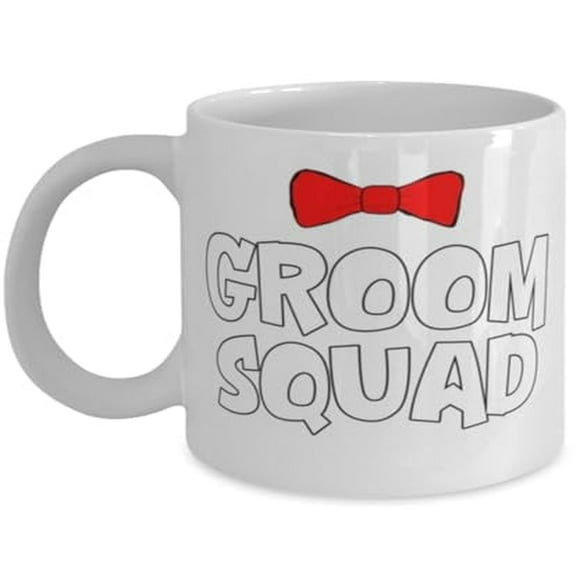 Bachelor Party Coffee Mug, Groom Squad, Best Man Gift, White Ceramic Cup