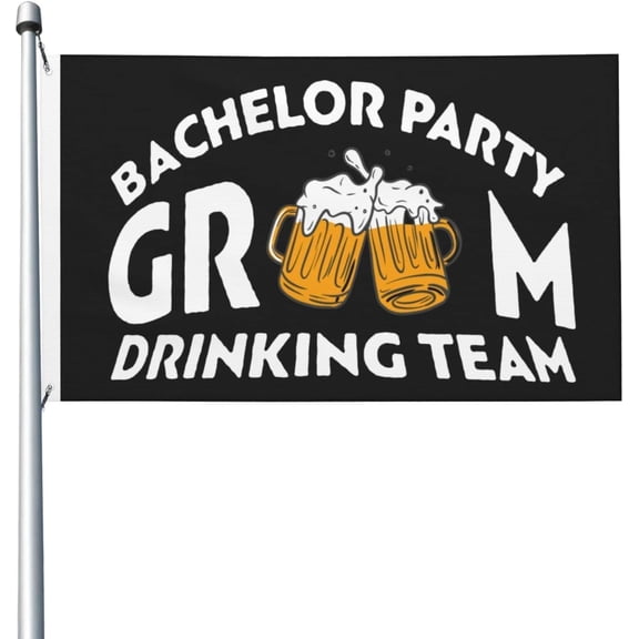 Bachelor Party Groom Drinking Team Flag 3x5 FT Bright Flags