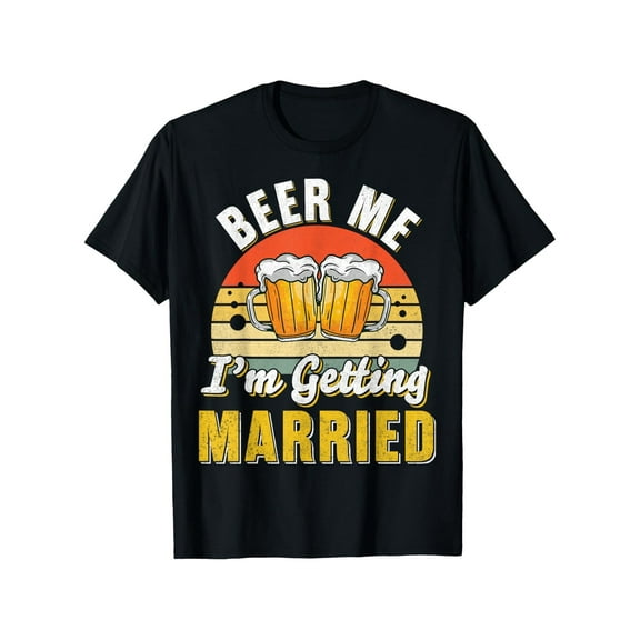 Bachelor Party T-Shirt - 'Beer Me I'm Getting Married' Fun Graphic Tee for Men, Casual Fit, Short Sleeve, Machine Washable, Perfect Gift for Groom, Dad, Mom, Friends