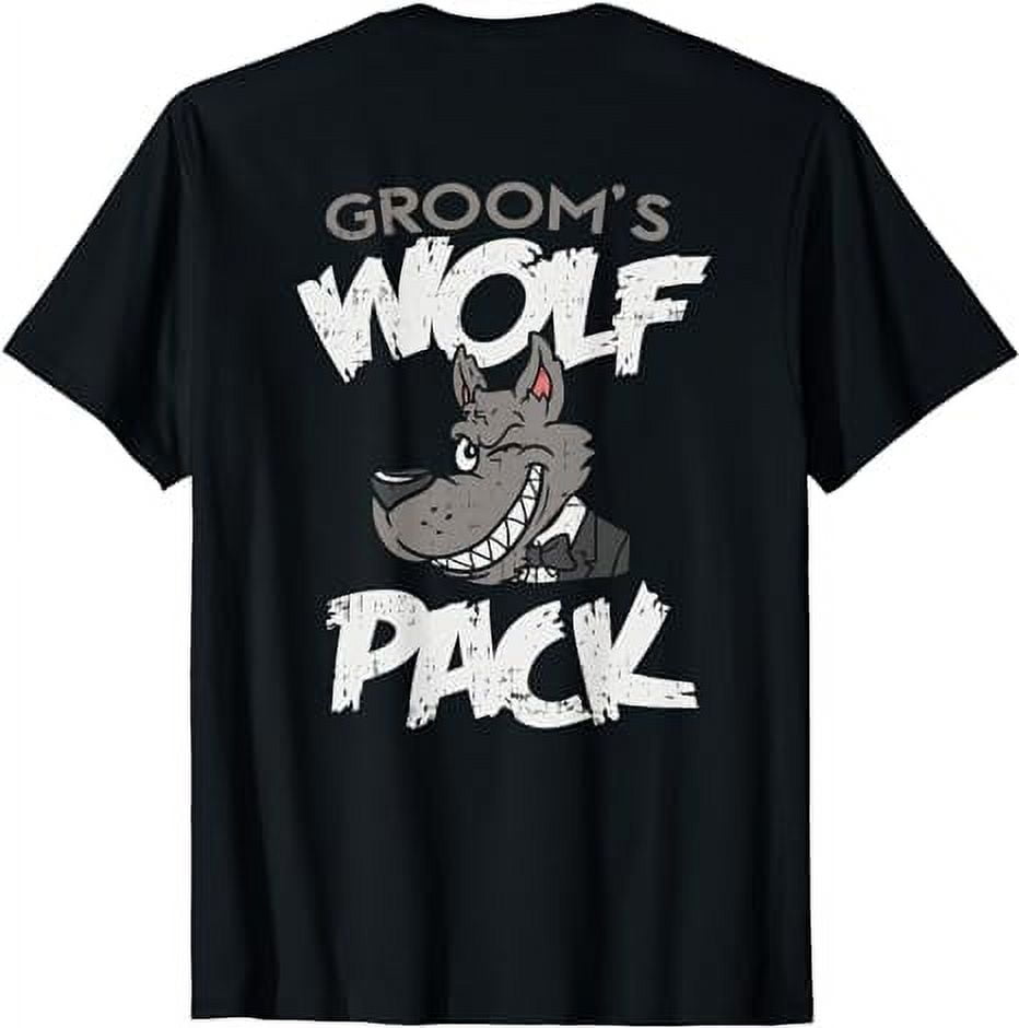 Mens Groom's Wolf Pack Bachelor Party T-Shirt