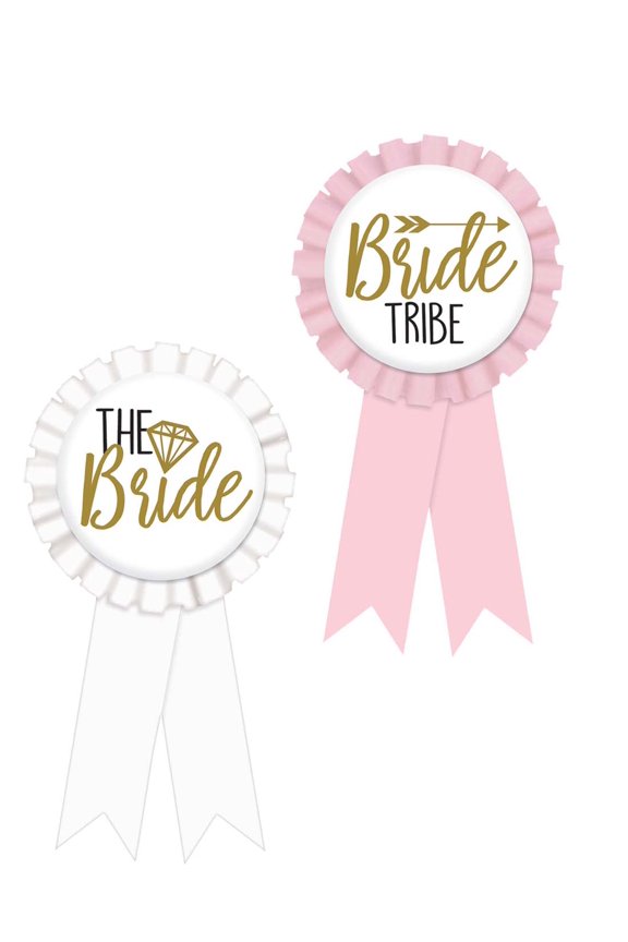 Bachelorette Adult Wedding Party Bride Tribe 8 Ribbon Set