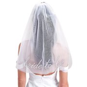 Bachelorette Bride To Be Embroidered Veil | BachParty Accessory, Bride To Be Headband Decorations, White Headpiece Bridal Shower Gift, Engagement Supplies, Wedding, Bridesmaid Favors