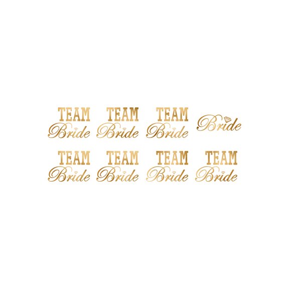 Bachelorette Bride and Team Bride Temporary Metallic Tattoos - Gold