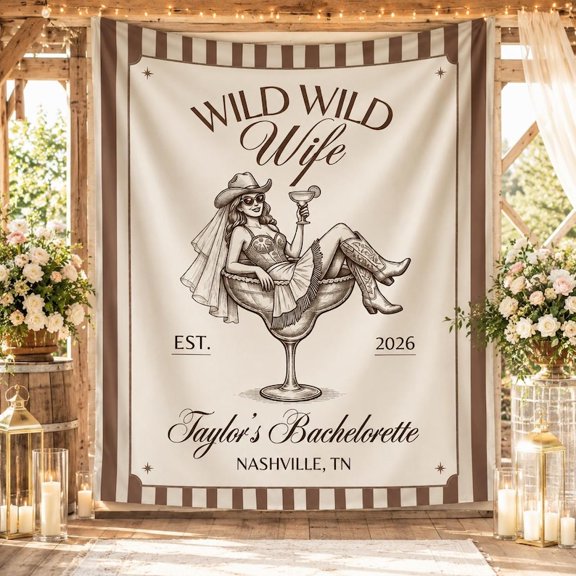 Bachelorette Party Linen-Style Fabric Tapestry, Bride to Be Backdrop for Bridal Shower, Bach Weekend Decor and Photo Booth Display