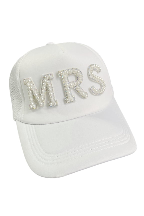 Bachelorette Party Pearl Letter Bride Hat Wedding Bride Groom Baseball Cap Mr Mrs Baseball Hat Honeymoon Hair Accessory