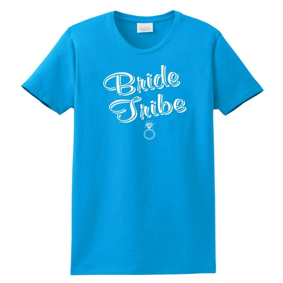Bachelorette Party Short Sleeve T-shirt Bride Tribe and Wedding Ring-Antiquesapphir