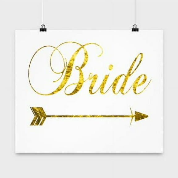 Bachelorette Poster, Golden Bride, Bridal Shower Wall Art Gift, White 13x13in Poster