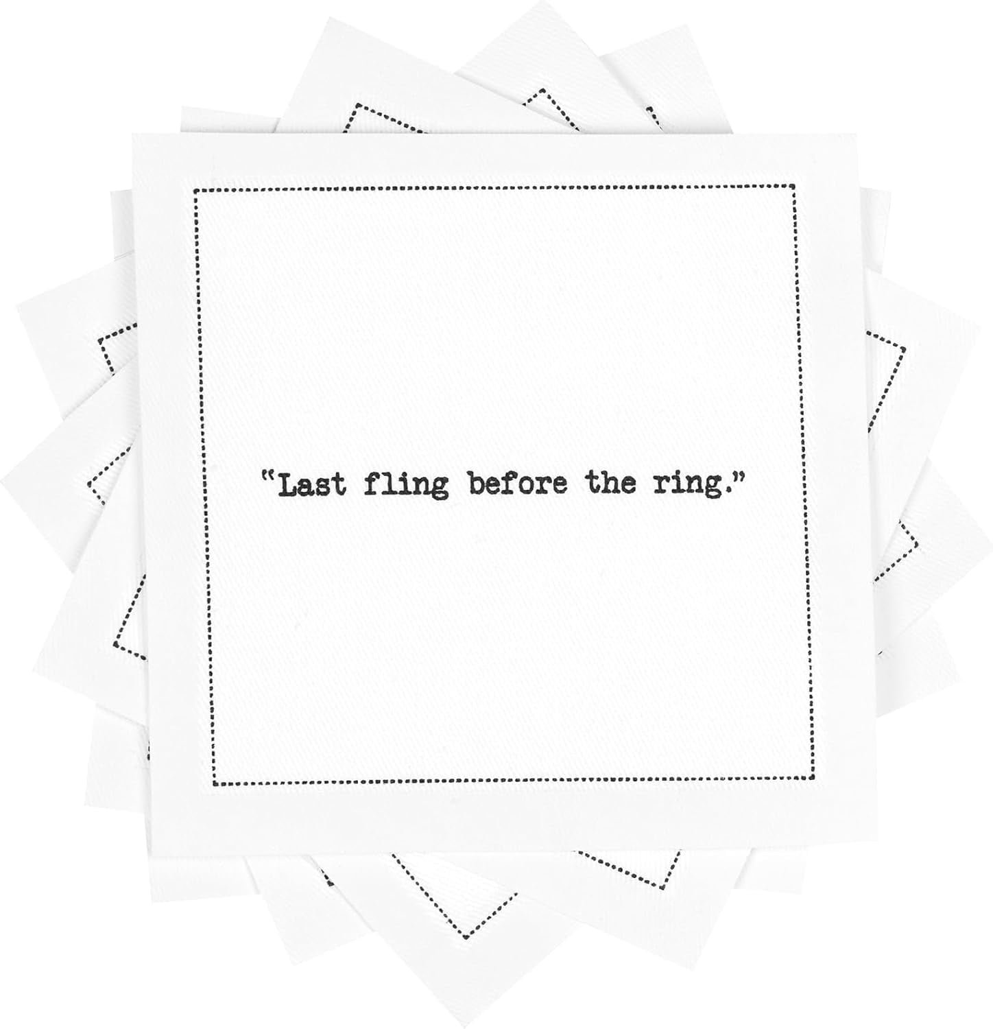 Five Star Napkins Love Quotes, White Cotton Cocktail Napkins, Beverage Napkins, Bar Napkins, Cloth Napkins, Party Napkins, Events, Holidays, Weddings, Birthdays, Disposable, 4.5" X 4.5"- (50x - View #3