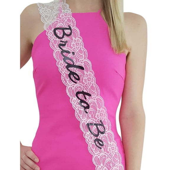 Bachelorette Sash, Bride to Be, Stylish Lace White Sash