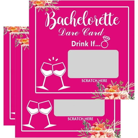 Bachelorette Scratch Dare Card Bridal Shower Games,3.5 inch Blank Cards Scratch Off Stickers for Engagement Party,50 Pcs