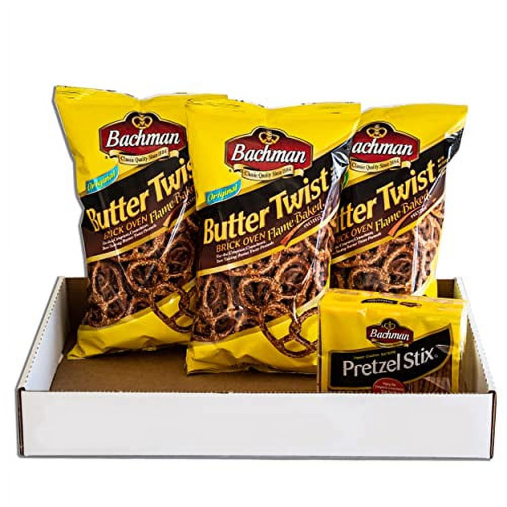 Bachman Butter Brick Oven Pretzels (3, 10Oz Bags) Pretzel Sticks (6, 1Oz Trays) Pack