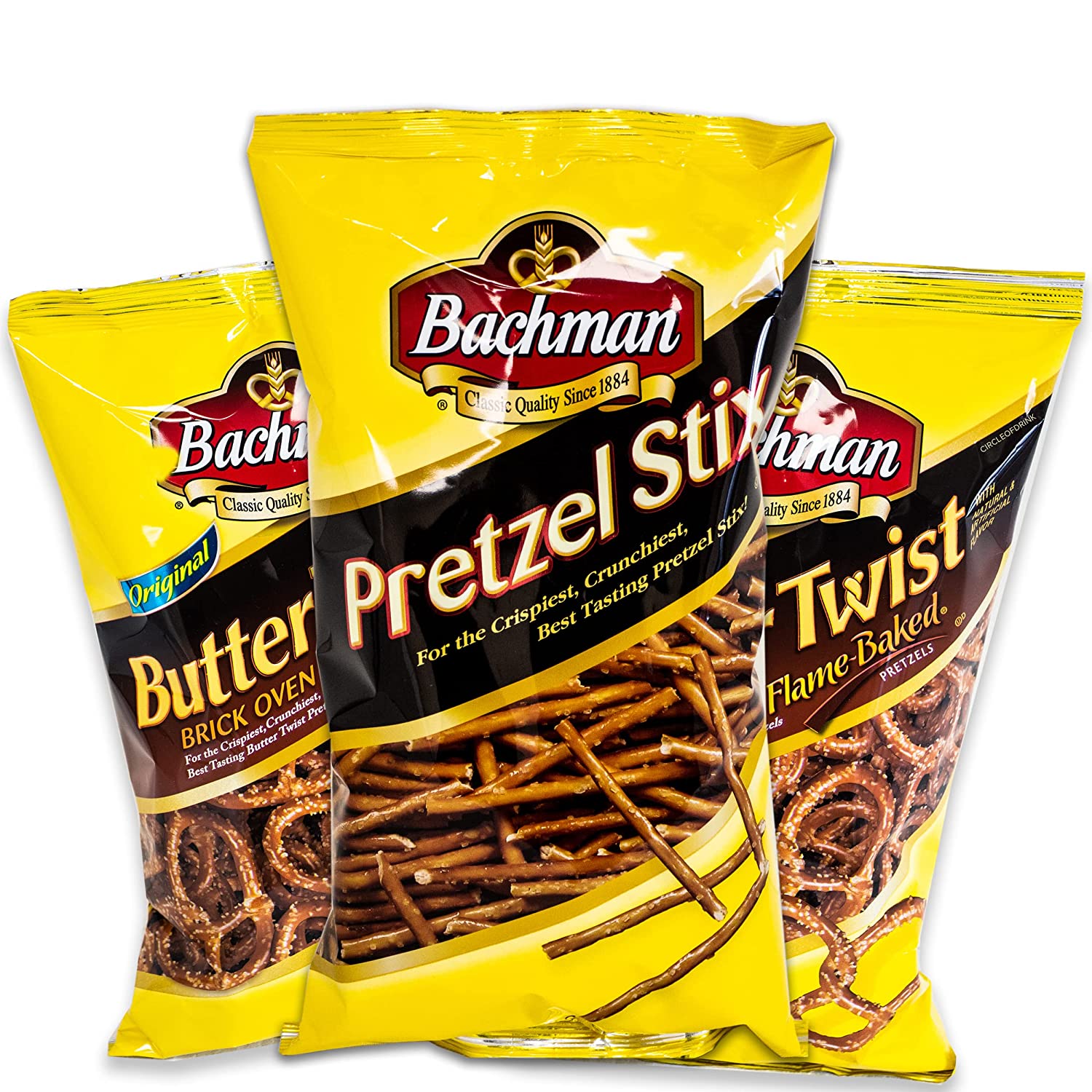 Bachman Butter Pretzels (2, 10oz bags) Variety Pack Bachman Pretzel Stix (1, 12oz bag