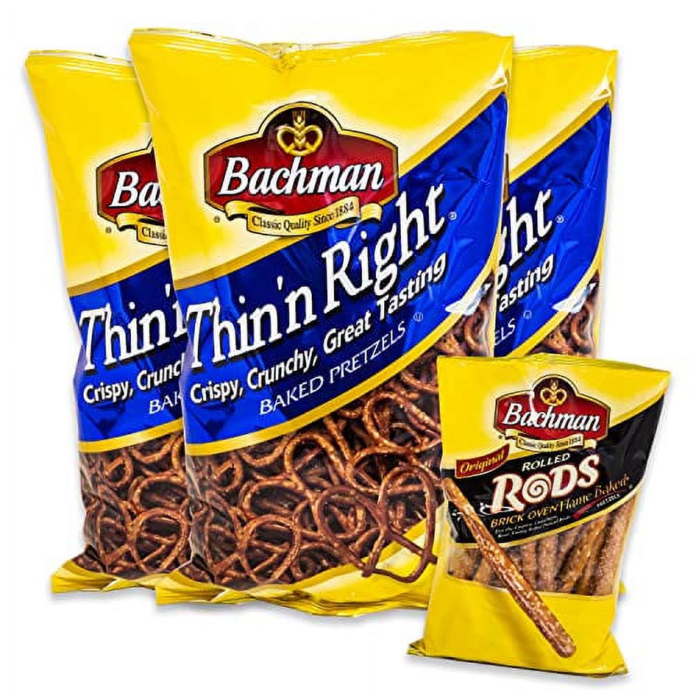 Bachman Thin 'N Right Baked Pretzels (3, 9Oz Bags) Bachman Rolled