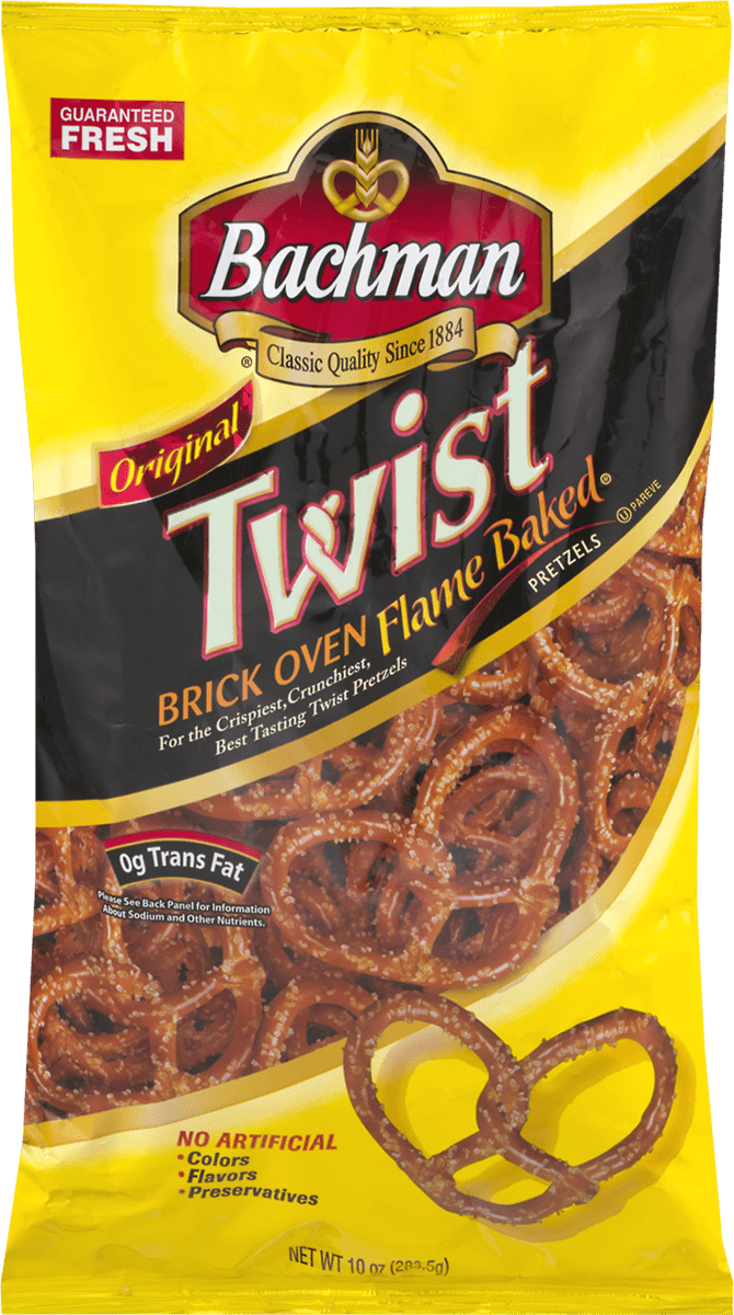 Bachman Twist Pretzels Original Brick Oven Flame 10 Oz. Bags (3 Bags)