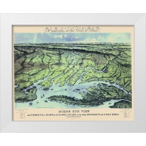 Bachmann 14x12 White Modern Wood Framed Museum Art Print Titled - War of Maryland Virginia Delaware Washington DC