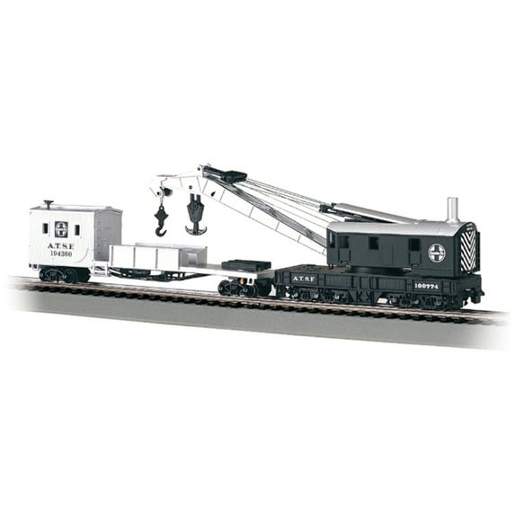 Bachmann-250-Ton Crane Car & Boom Tender - Silver Series(R) -- Atchison, Topeka