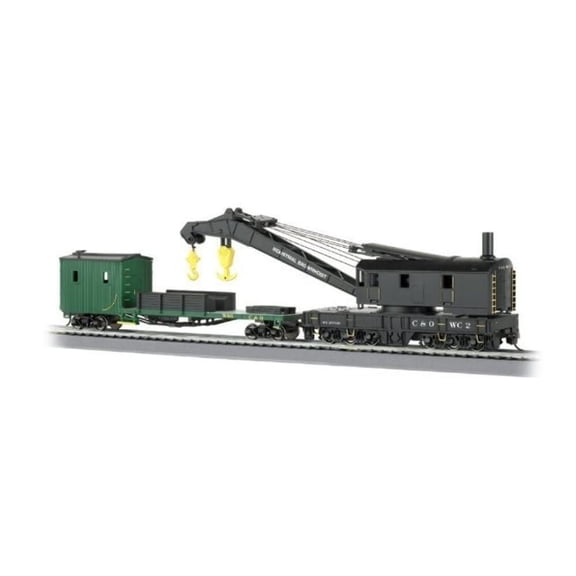 Bachmann 16122 HO Scale Chesapeake & Ohio 250-Ton Steam Crane & Boom Tender