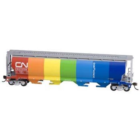Bachmann HO Scale Train 4 Bay Cylindrical Grain Hopper Canadian National Demonstrator 19133