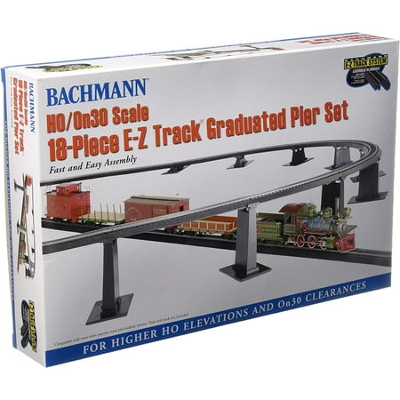Bachmann 44595 HO Scale E-Z TRACK 18 PC Graduated Pier Set (compatible with On30)