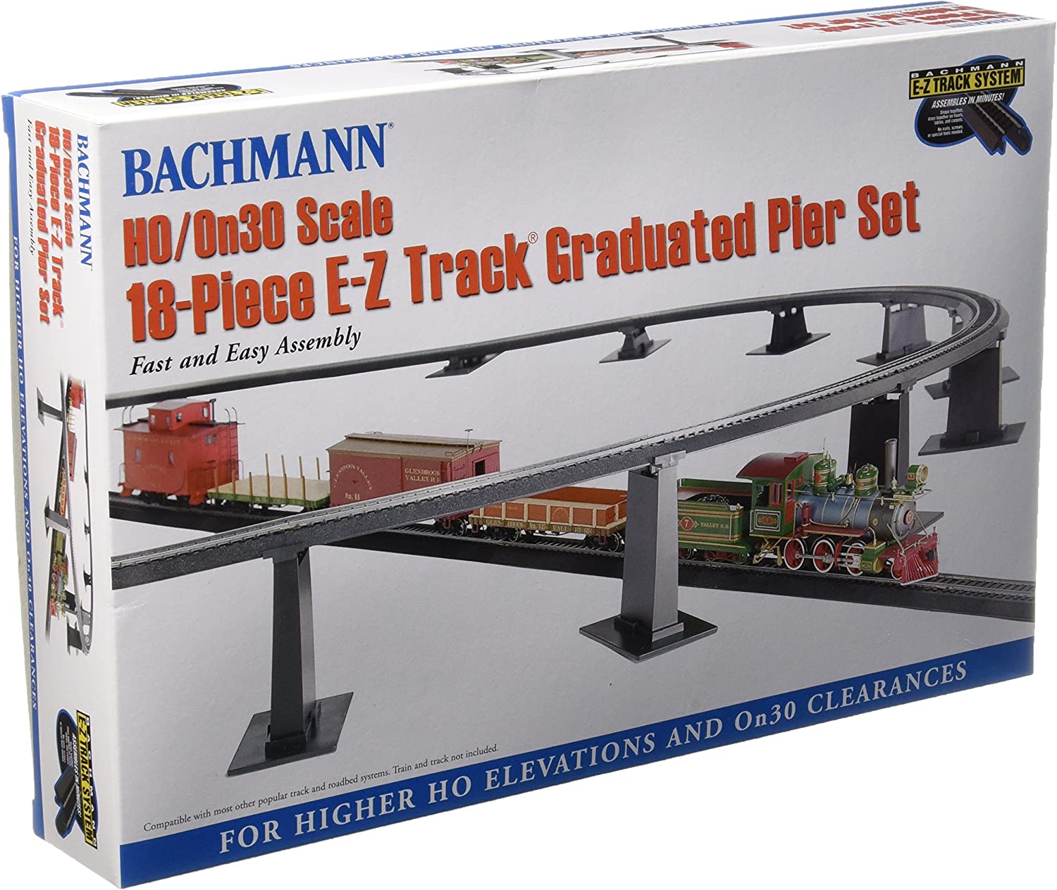 Bachmann 44595 HO Scale E-Z TRACK 18 PC Graduated Pier Set (compatible with On30) - image 1 of 2