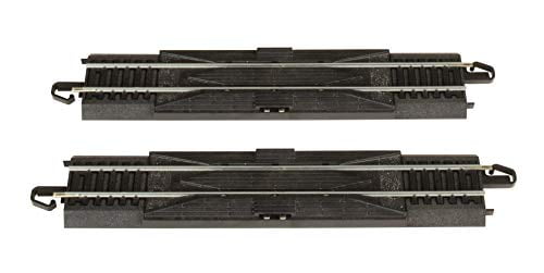 Bachmann Trains - Snap-Fit E-Z TRACK 9 STRAIGHT RERAILER (2/card) - STEEL ALLOY Rail With Black Roadbed - HO Scale