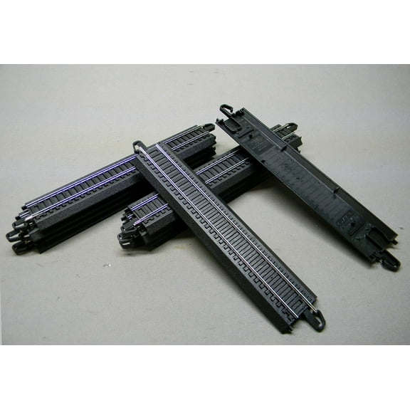 Bachmann HO Scale 9" Straight E-Z Track Steel Alloy Rails w/Black Roadbed - 10 Piece LOT from Bulk Track HO Gauge