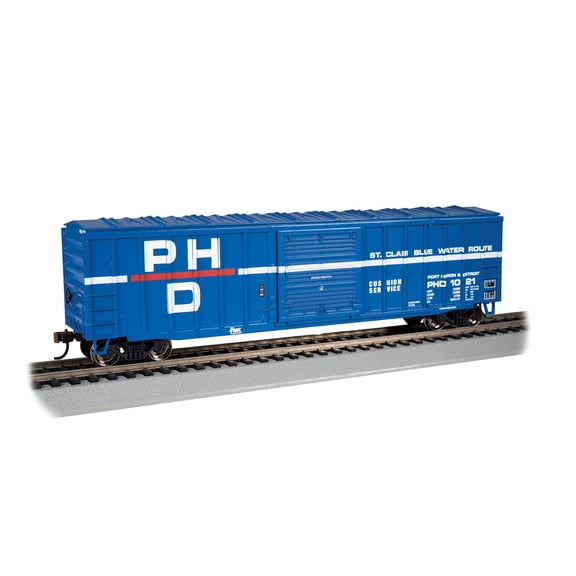 Bachmann Trains - 50'-6" Outside BRACED Sliding Door Box CAR - Port Huron & Detroit #1021 - HO Scale (19614)