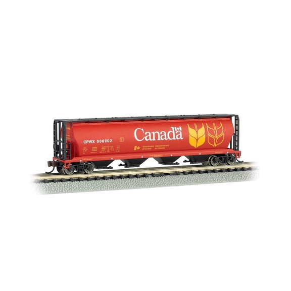 Bachmann N Scale Train 4-Bay Cylindrical Bay Hopper Canada Grain 19181