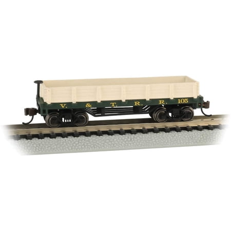 Bachmann-Old-Time Wood Gondola - Ready to Run -- Virginia & Truckee 105 (green)