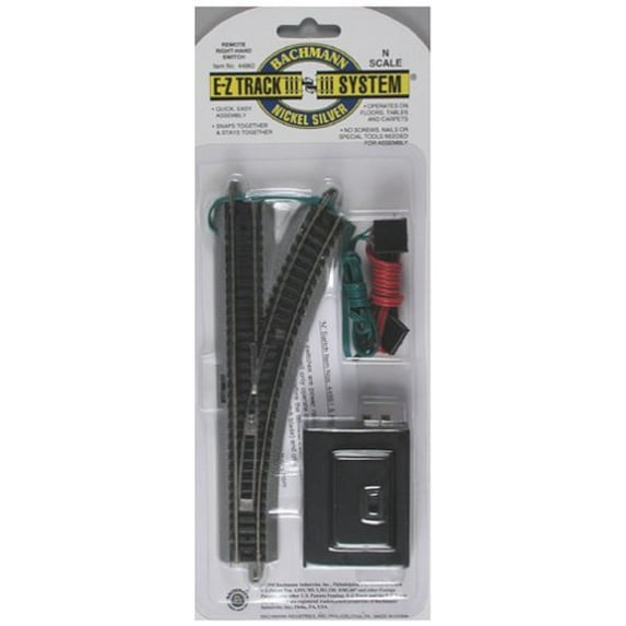 BACHMANN N SCALE E-Z TRACK REMOTE RIGHT HAND SWITCH TURNOUT RH BAC44862