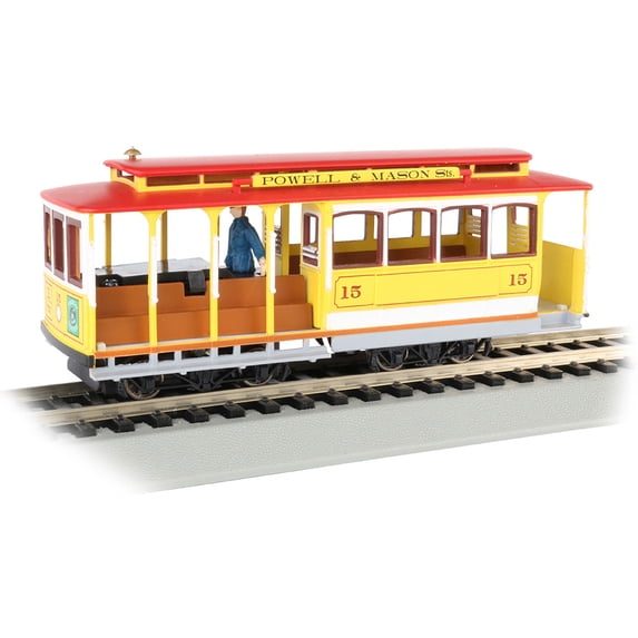 Bachmann Trains 60538 Cable Car and Grip Man Model Train, Yellow & Red