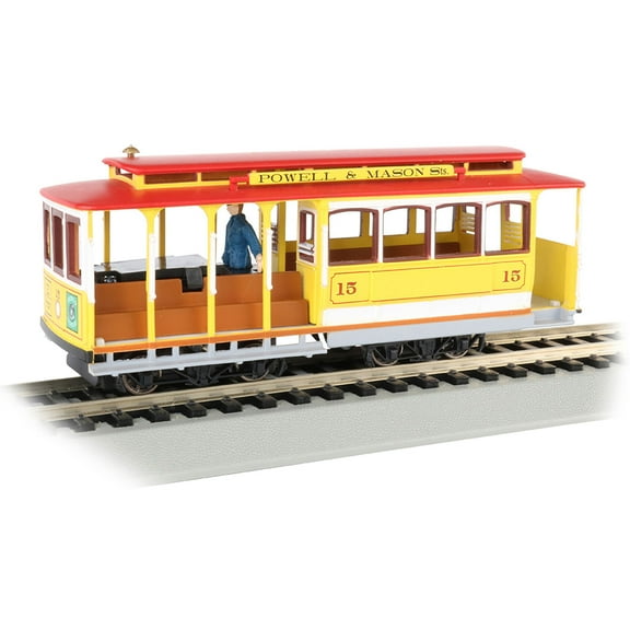 Bachmann Trains 60538 Cable Car and Grip Man Model Train, Yellow & Red